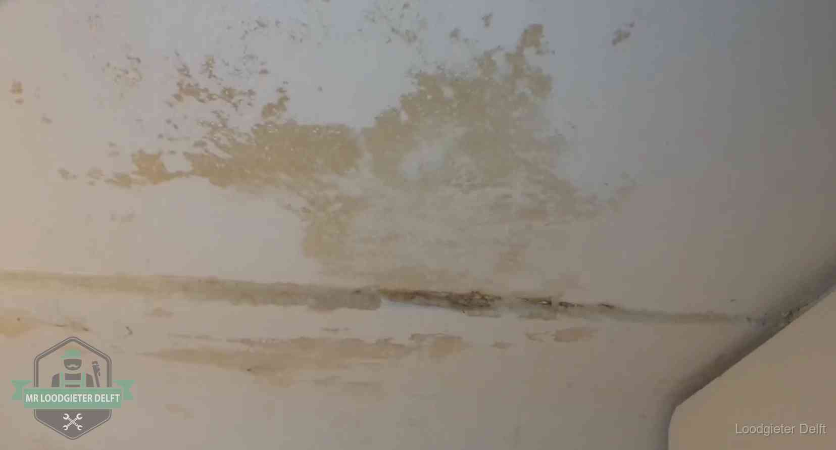 Watervlekken op een plafond in Delft, schade die je bij de verzekering meldt